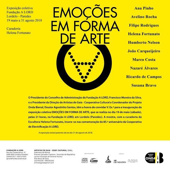 Convite | INAUGURAÇÃO DA EXPOSIÇÃO “EMOÇÕES EM FORMA DE ARTE” | 19 maio