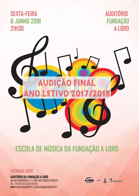 Concerto | AUDIÇÃO FINAL ANO LETIVO 2017/2018 | 8 junho