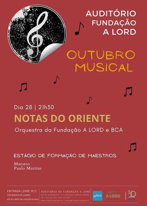 Música | OUTUBRO MUSICAL – ORQUESTRA DA FUNDAÇÃO A LORD | 28 outubro