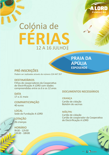 Pré-inscrições | COLONIA DE FÉRIAS | 17 a 21 maio