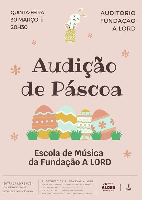 Escola de Música | AUDIÇÃO DE PÁSCOA | 30 março