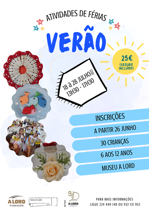 Inscrições | ATIVIDADES DE FÉRIAS DE VERÃO | A partir 26 junho
