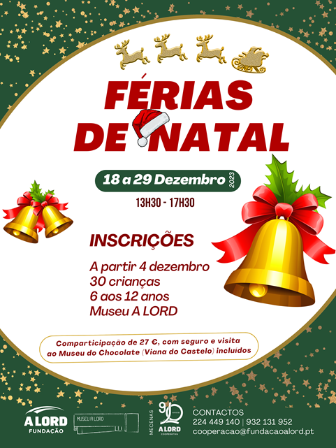 Inscrições | ATIVIDADES DE FÉRIAS DE NATAL | A partir 4 dezembro