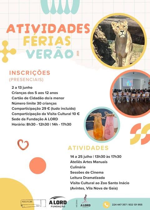 Inscrições | ATIVIDADES DE FÉRIAS DE VERÃO | 2 a 13 junho